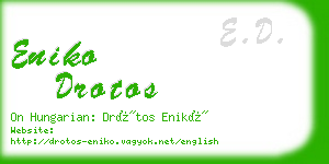 eniko drotos business card